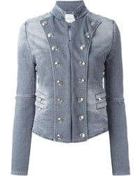 Женская серая джинсовая куртка от PIERRE BALMAIN