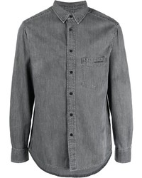 Мужская серая джинсовая рубашка с вышивкой от Isabel Marant