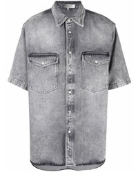Мужская серая джинсовая рубашка с коротким рукавом от Isabel Marant