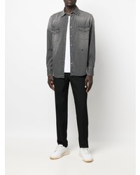 Мужская серая джинсовая рубашка от Jacob Cohen