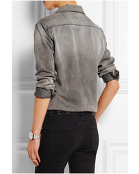 Женская серая джинсовая рубашка от BLK DNM