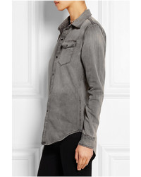 Женская серая джинсовая рубашка от BLK DNM