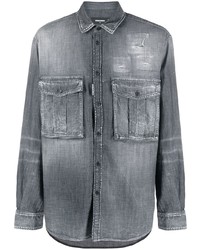 Мужская серая джинсовая рубашка от DSQUARED2