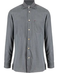 Мужская серая джинсовая рубашка от Kiton