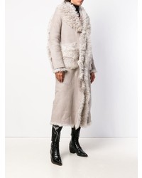 Женская серая дубленка от Giada Benincasa