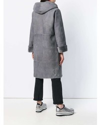 Женская серая дубленка от Manzoni 24