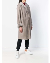 Женская серая дубленка от Manzoni 24