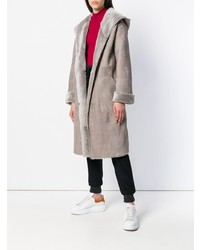 Женская серая дубленка от Manzoni 24