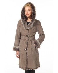 Женская серая дубленка от Спартак