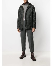 Мужская серая классическая рубашка в вертикальную полоску от Barbour