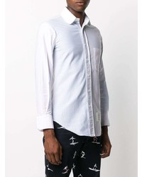 Мужская серая классическая рубашка в вертикальную полоску от Thom Browne