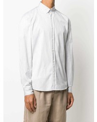 Мужская серая классическая рубашка в вертикальную полоску от Brunello Cucinelli
