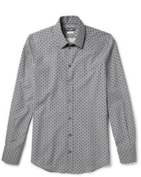 Мужская серая классическая рубашка в горошек от Dolce & Gabbana