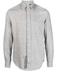 Мужская серая классическая рубашка из шамбре от Gitman Vintage