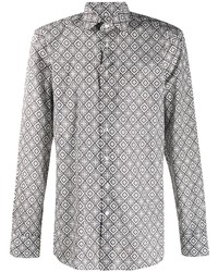 Мужская серая классическая рубашка с геометрическим рисунком от Etro