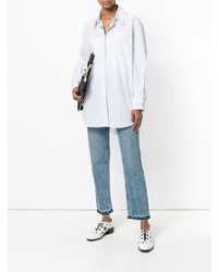 Женская серая классическая рубашка с принтом от Studio Nicholson