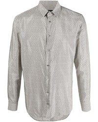 Мужская серая классическая рубашка с принтом от Giorgio Armani