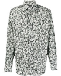 Мужская серая классическая рубашка с цветочным принтом от Tom Ford