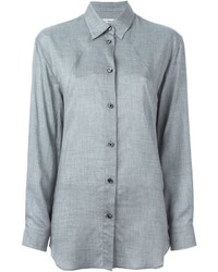 Женская серая классическая рубашка от Maison Margiela