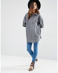 Женская серая классическая рубашка от Asos