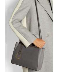 Серая кожаная большая сумка от Fendi