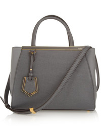 Серая кожаная большая сумка от Fendi