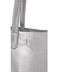 Серая кожаная большая сумка от Baggu