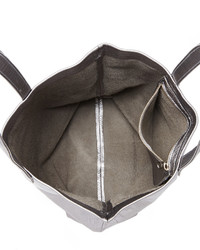 Серая кожаная большая сумка от Baggu