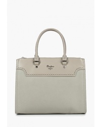 Серая кожаная большая сумка от David Jones