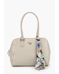 Серая кожаная большая сумка от David Jones