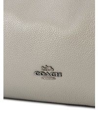 Серая кожаная большая сумка от Coach