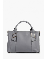 Серая кожаная большая сумка от Fabretti