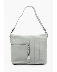 Серая кожаная большая сумка от Franchesco Mariscotti