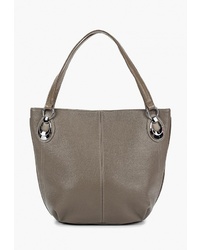 Серая кожаная большая сумка от Franchesco Mariscotti