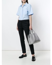 Серая кожаная большая сумка от Tod's