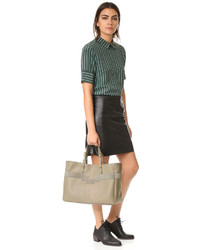 Серая кожаная большая сумка от Jerome Dreyfuss