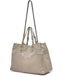 Серая кожаная большая сумка от Jerome Dreyfuss