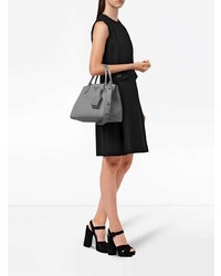 Серая кожаная большая сумка от Prada