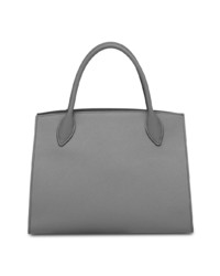 Серая кожаная большая сумка от Prada