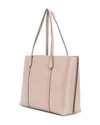 Серая кожаная большая сумка от Tory Burch