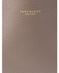 Серая кожаная большая сумка от Tory Burch