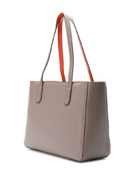 Серая кожаная большая сумка от Tory Burch