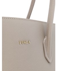 Серая кожаная большая сумка от Furla