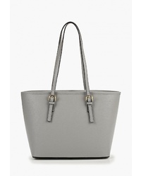 Серая кожаная большая сумка от Roberta Rossi