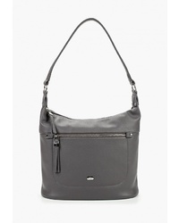 Серая кожаная большая сумка от Solo