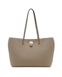 Серая кожаная большая сумка от Fendi