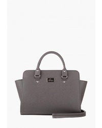 Серая кожаная большая сумка от Vintage