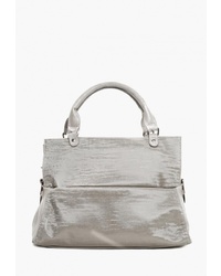 Серая кожаная большая сумка от Vita