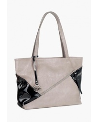 Серая кожаная большая сумка от Vita