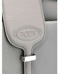 Серая кожаная большая сумка от Tod's